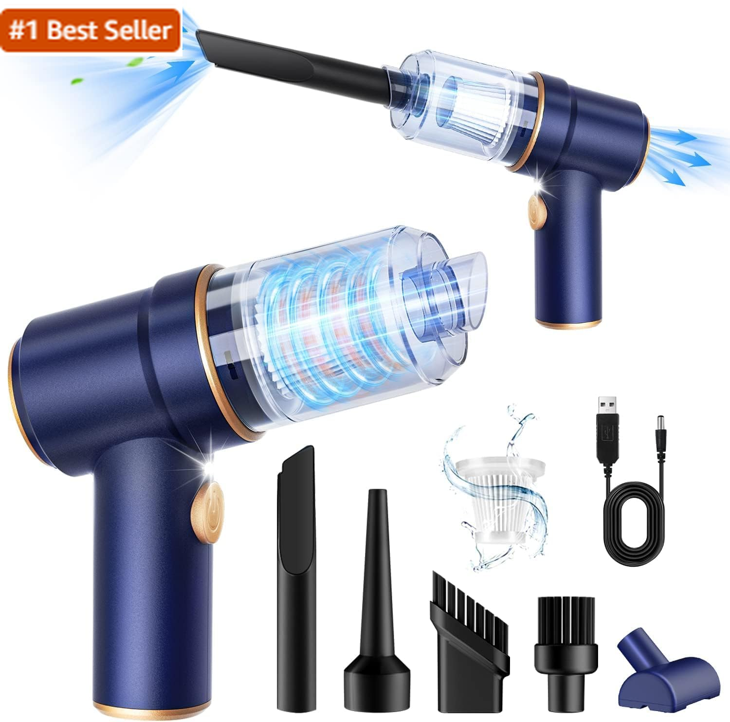 KMM Handheld Car Vacuum Cleaner, 9000Pa Vacuum Cleaner and Air Duster, 120W High