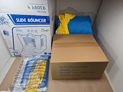 Action Air Bounce House with Air Blower for Indoor/Outdoor For Ages 3-4 Open Box