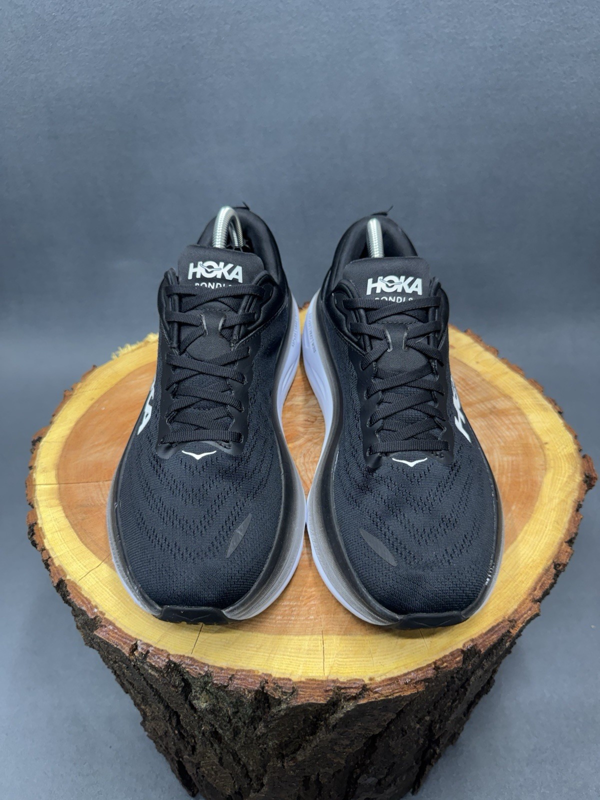 Hoka One One Bondi 8 Men’s 9 2E Wide Black Running Shoes Great Condition! thumbnail 2