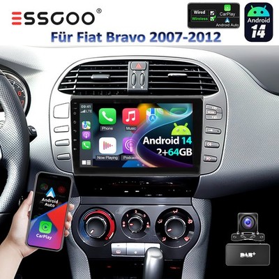 DAB+ Android 14 Bluetooth Autoradio Carplay RDS 64G KAM Für Fiat Bravo 2007-2012
