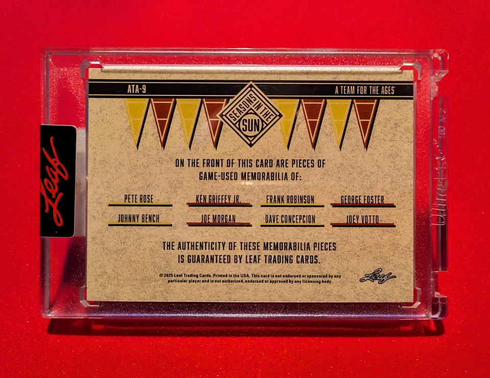 🔥2025 Leaf Seasons in the Sun "Un equipo para las edades" 8 reliquias Rose-Griffey Jr🔥 Foto 2 de 3