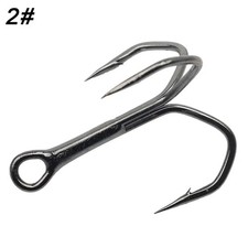 10Pcs anti-rust Ahite Nickel  Super Sharp Fishhooks Treble Fishing Hooks  High C