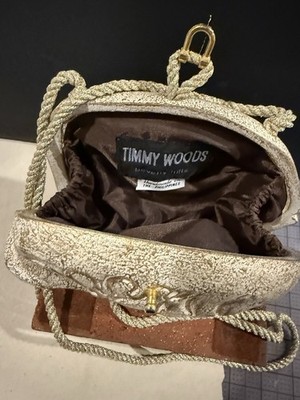 Timmy Woods Gold Fish Shaped carved wood Handmade Shoulder Bag