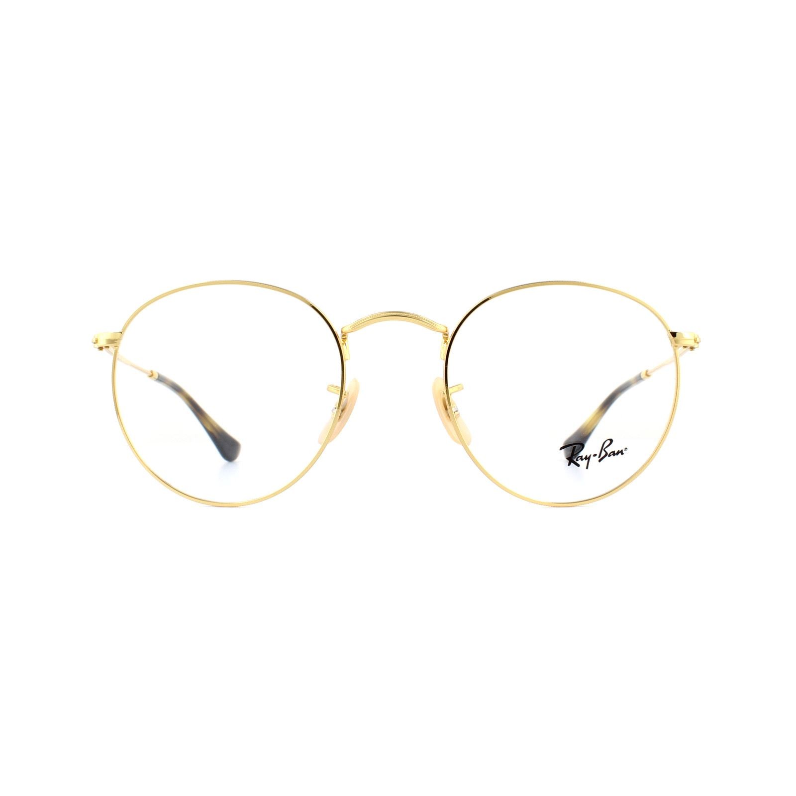 Ray-Ban Eyeglasses Round Metal Optics - Arista Gold Frame Clear Lenses 50-21, RB3447V - Image 2