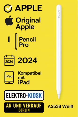 ⭐ Apple Pencil Pro ✏️ 2024 ✏️ Weiß Original Eingabe Stift Händler | A2538 ✅ TOP