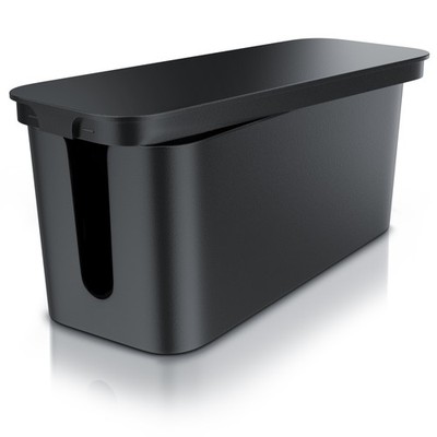 BEARWARE Kabelbox mit Gummifüßen Kabelmanagement Kabelordner Ladebox Schwarz