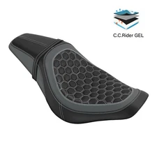 Gel 2-up Driver Passenger Seat For Harley Low Rider S FXLRST Sport Glide 2018-25