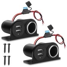 1PCS Dual USB Outlet Cigarette Lighter Socket Splitter with Blade Fuse 12V 4....