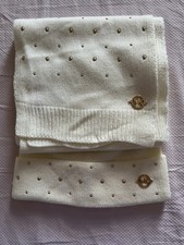 Michael Kors Ivory Knit Beaded Logo Scarf  Hat Set for Women