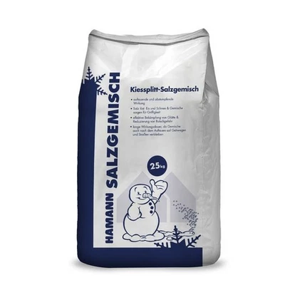 HAMANN MERCATUS GMBH Kiessplitt-Salzgemisch 25 kg Streusalz Auftausalz Winter Eis Streugut Gemisch