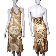 Vintage Rare Roberto Cavalli Class Flowy Midi Print Dress Archive S/M