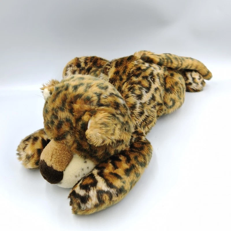 Doudou peluche léopard beige marron noir - 35338 - Photo 2/3