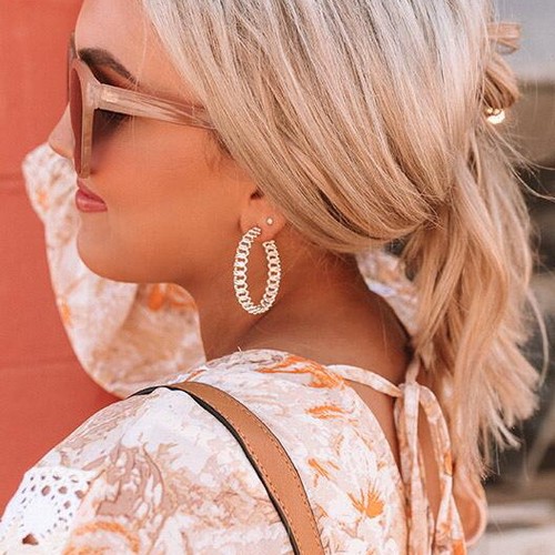 NWOT Kendra Scott Fallyn Hoop Earrings Gold Tone - Picture 7 of 7