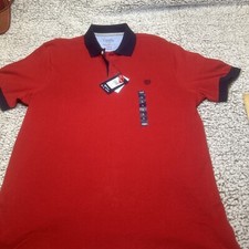 Chaps The Everyday Polo Shirt Mens S Red Collared Logo Short Sleeve Preppy NEW