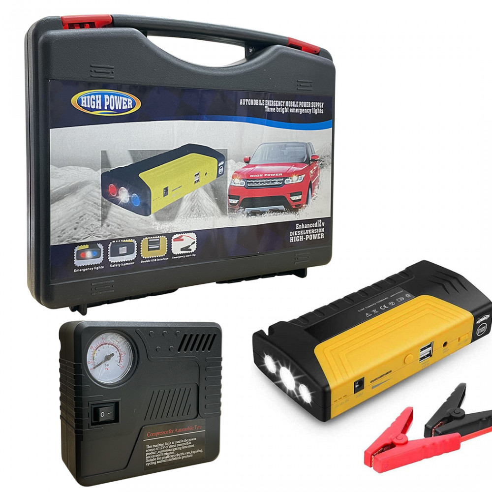 Kit démarrage de saut pour voiture 50800mAh idéal pour les voyages et camping