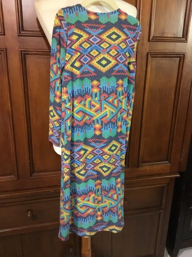 LuLaRoe Girls Long Cardigan Sariah Size 10 Euc Fun Animal Print Vibrant Colors P - Picture 6 of 15