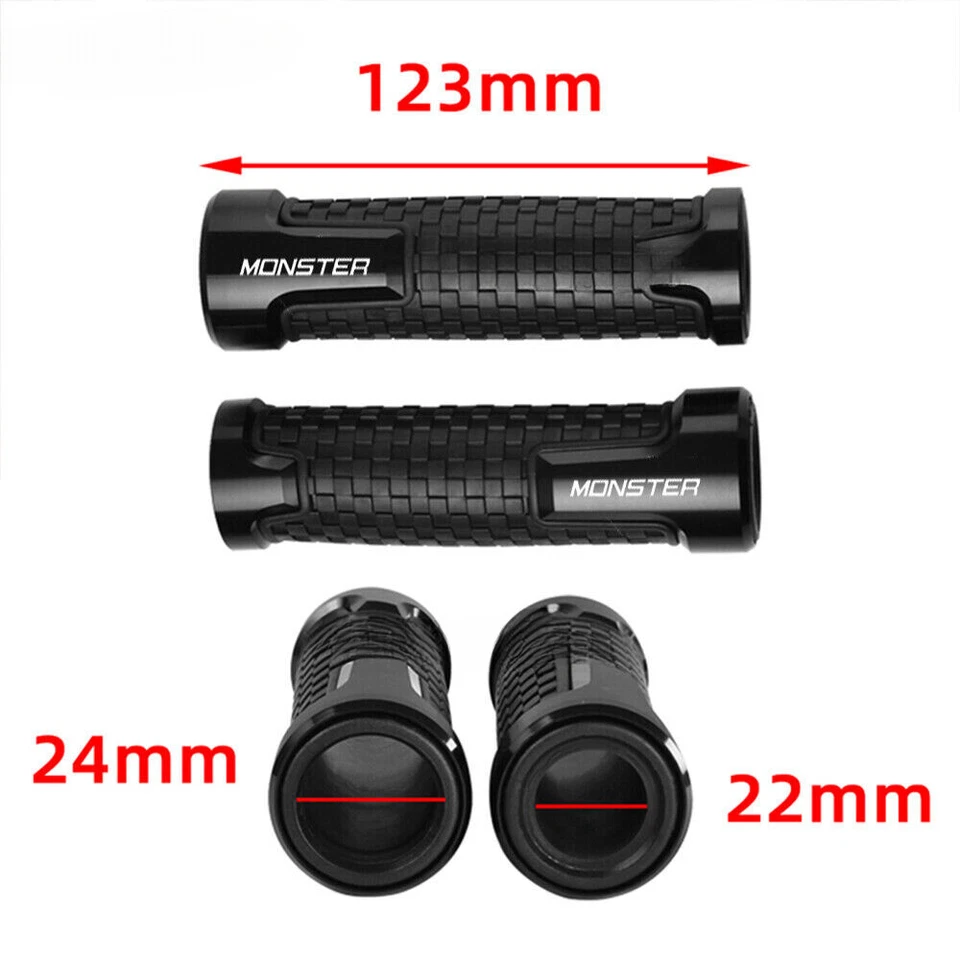 For Ducati MONSTER 695 696 1100 1200 Black motorcycle Grips Handle bar Handlebar - Image 3 of 4
