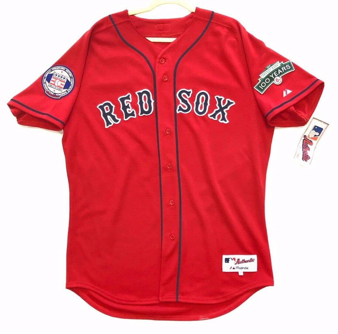 Boston Red Sox BLANK Red Alternate Baseball Jersey By Majestic. Fits 3XL /  4XL