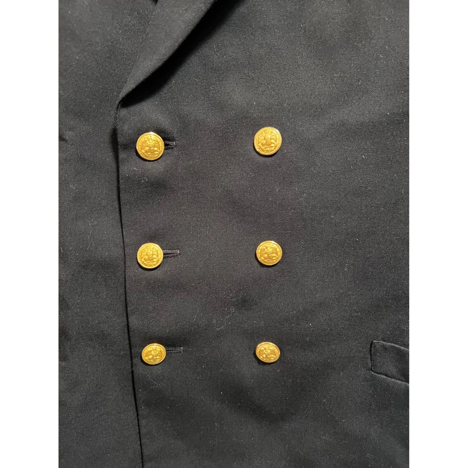 VTG Navy Military Dress Coat Jacket Gold Buttons Stripes Career Formal CPO HTC - Image 2 of 4