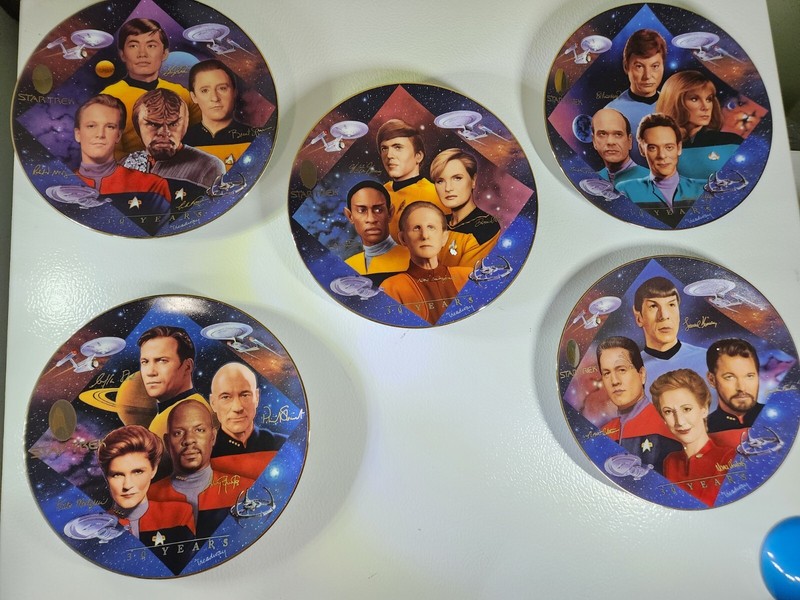 Star Trek plates: Captains, Security, Doctors, Navigators and 2nd in command