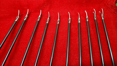 10pc-Laparoscopic Curved Scissor Forceps 5mmx330mm Reusable Surgical Instruments