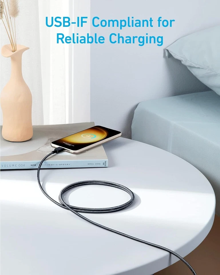 2x Anker 6FT USB-C a USB-C Cable Carga Rápida Tipo C Cable de Carga Cargador Rápido Foto 4 de 4
