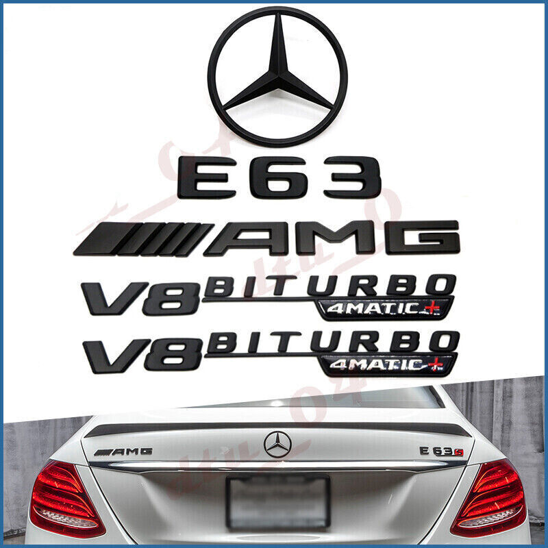 E350 4MATIC Rear Black Star Emblem Badge Set For AMG Mercedes W212 – Direct Fit & UV Resistant
