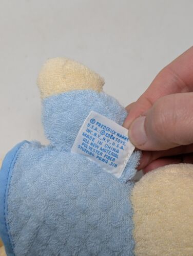 Vintage Eden Terry Cloth Plush Baby Bunny Peter Rabbit Rattle Stuffed Animal 90s - Picture 4 of 5