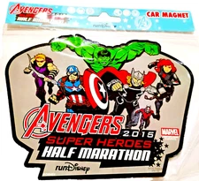 2015 Avengers Super Heros Half Marathon Car Magnet Hulk Captain America Thor ...