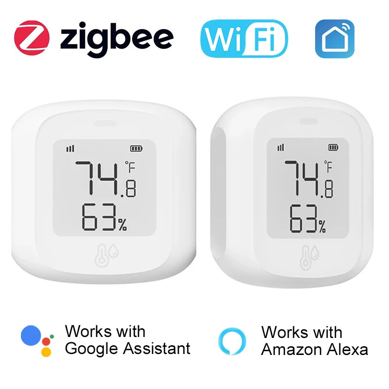 ZIGBEE/WiFi Temperature Monitor TUYA Smart Sensor Indoor Hygrometer Alexa Google