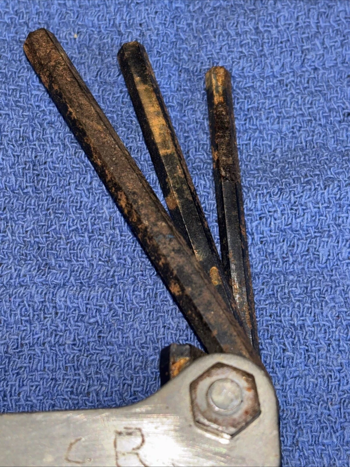 EKLIND FOLDING 9 PIECE HEX ALLEN KEY SET 5/64" TO 1/4" MADE IN USA 91 - Image 3 of 4