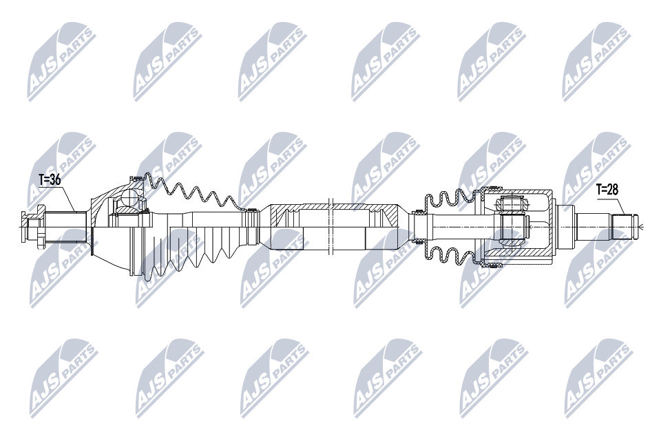 NPW-VW-071 NTY Drive Shaft for SEAT,SKODA,VW