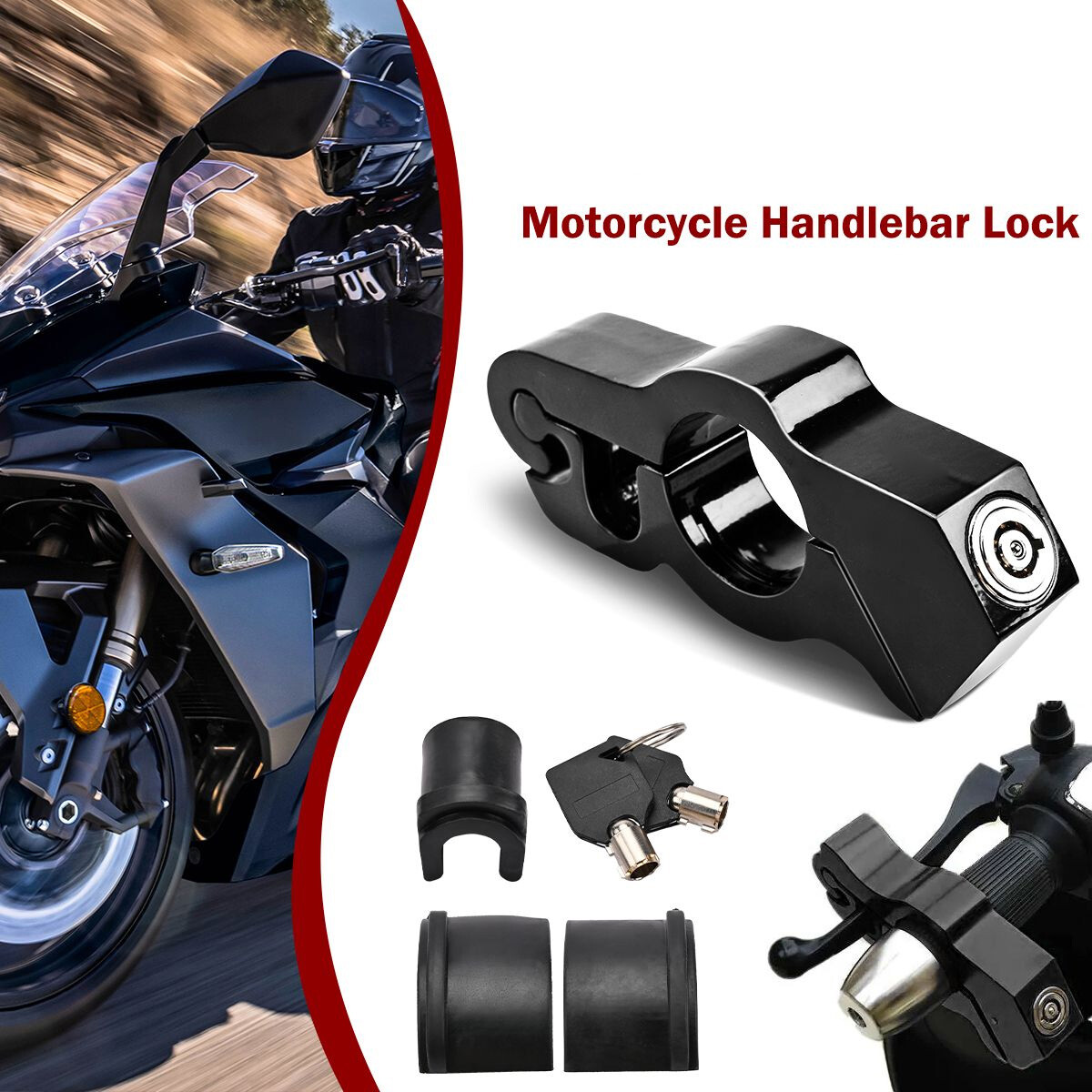 Motorcycle Handlebar Brake Lock Clutch Lever Grip Throttle Security Anti  Theft