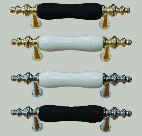 Mueble Armario pull handles Con White / Negro Ceramic Inserción a Elegir metal - Imagen 1 de 3