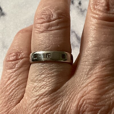 Bague Ancienne En Argent Massif Sertie D'une Topaze - Style Art Déco - Chevalière - Occasion