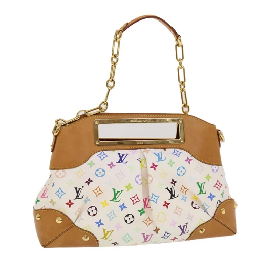 LOUIS VUITTON Monogram Multicolor Judy GM Shoulder Bag White M40253 Auth ar9...