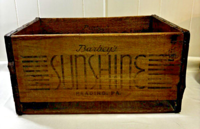 Barbey's Sunshine Reading PA Wooden Crate Box Primitive Decor Farmhouse