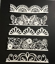 Decorative Borders die cut embellishments 5 designs choose color 1-3/4" x 5-3/4"
