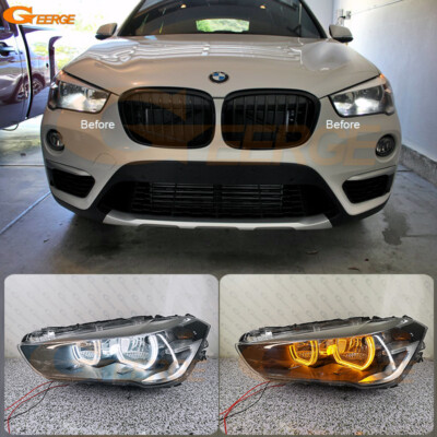 For BMW X1 F48 2015 - 2019 A/W Switchback DTM Style Led Angel Eyes Halo Rings