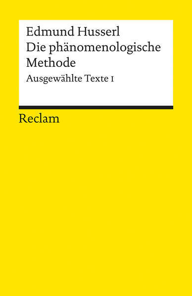 Thumbnail - Die Phänomenologische Methode | Edmund Husserl | 1986 | Deutsch
