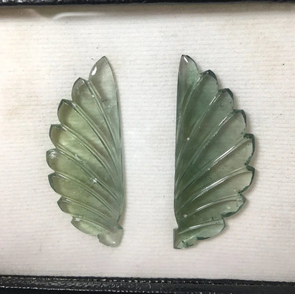 Sparkling aquamarine carving gemstone big pair handmade design 38.45 carat - Image 2 of 4