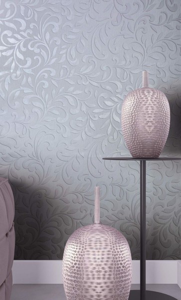 Vliestapete Floral Ranken Ornamente Hellgrau Silber Metallic 82394 (3,44€/1Qm)-image