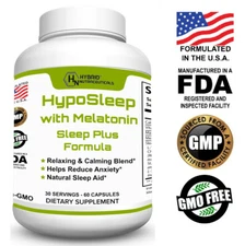 Natural Sleep Aid Supplement with Melatonin-Nighttime Sleeping Pills-60 Capsules