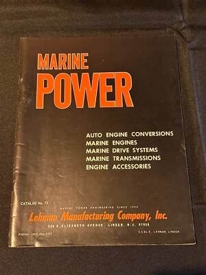 Marine Power Catalog No. 75 Lehman Manufacturing Company Linden NJ
