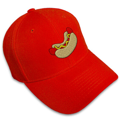 Baseball Cap Hot Dog A Embroidery Dad Hats for Men & Women Strap Closure 1 Size
