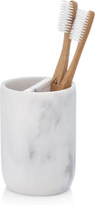 White Marble Toothbrush Holder  Small Toothbrush  Toothpaste Organizer  Blanc