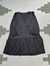 Madewell Dress Womens Medium Black Gold Blouson