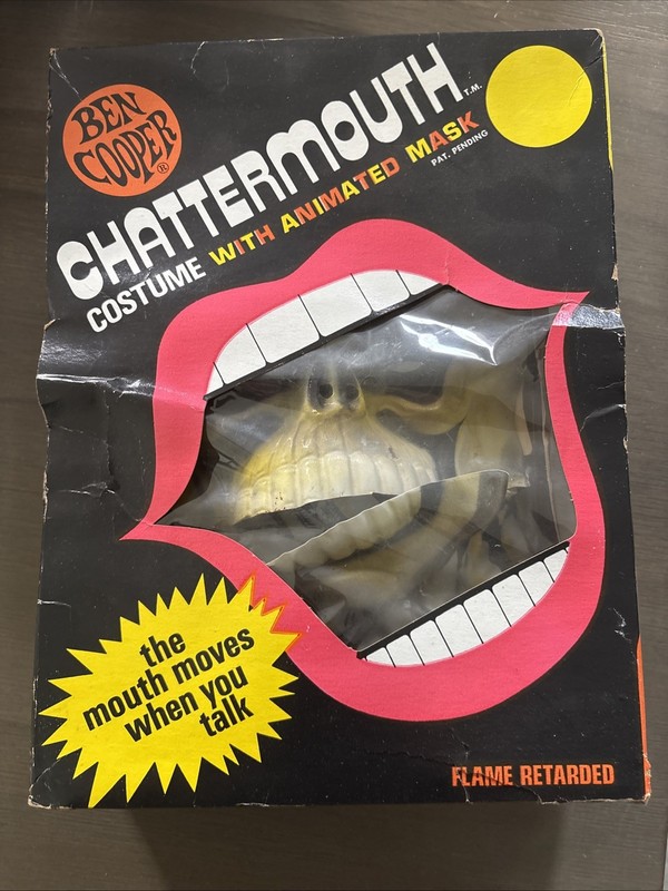Vintage 1972 Ben Cooper Chattermouth Skeleton Halloween Costume Large(12-14)kids