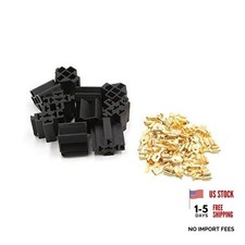 10Pcs 6.3mm 5 Pin Power Relay Socket Connector w 50 Terminals for Car Vehicle