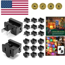 Christmas Lighting Male and Female Black Slip Plug Set, Vampire Plug, Gilbert...